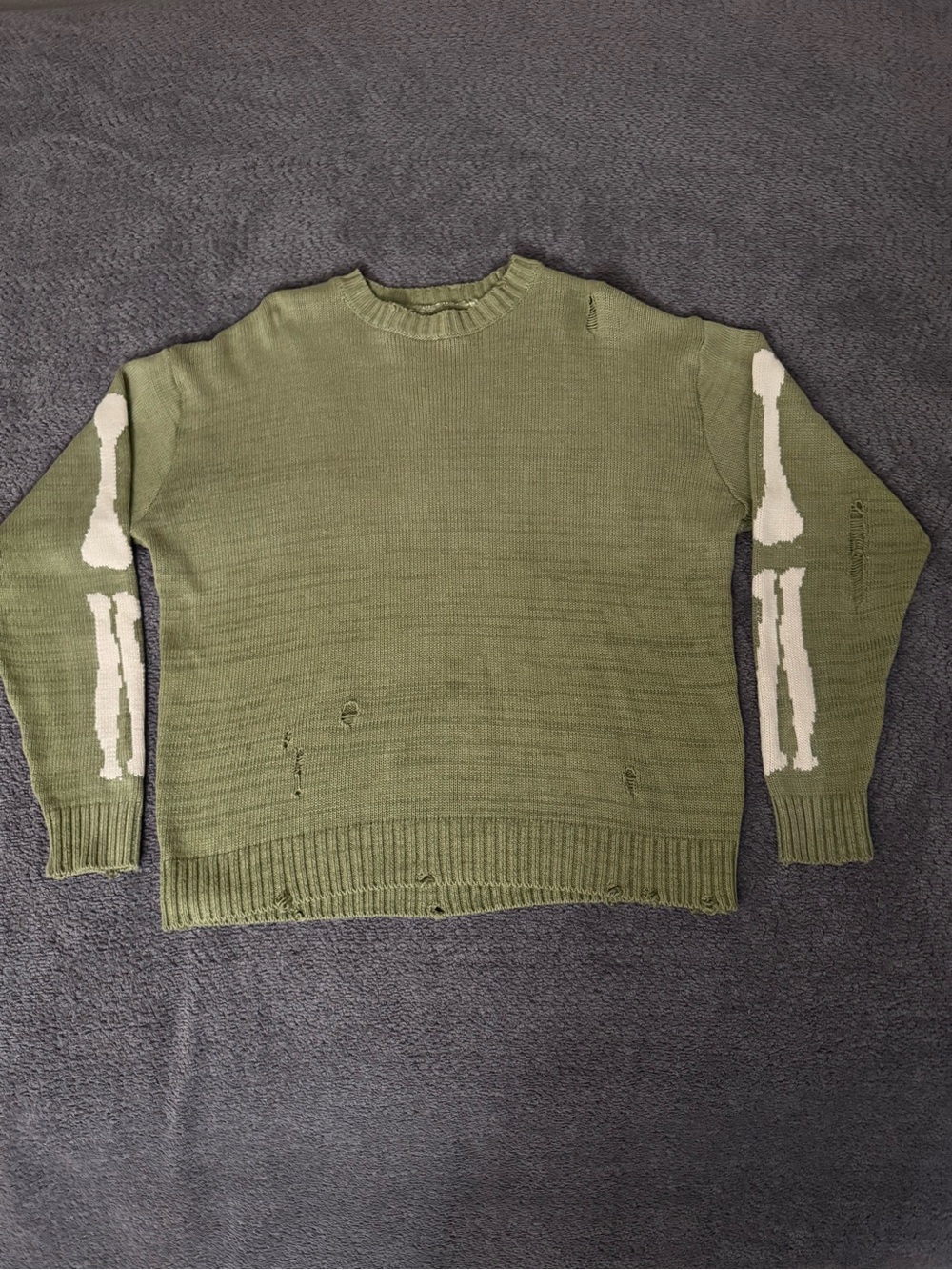 Kapital Olive Green Skeleton Knit Sweater